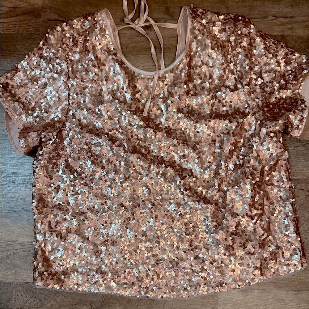 Rose Gold Sequin Top